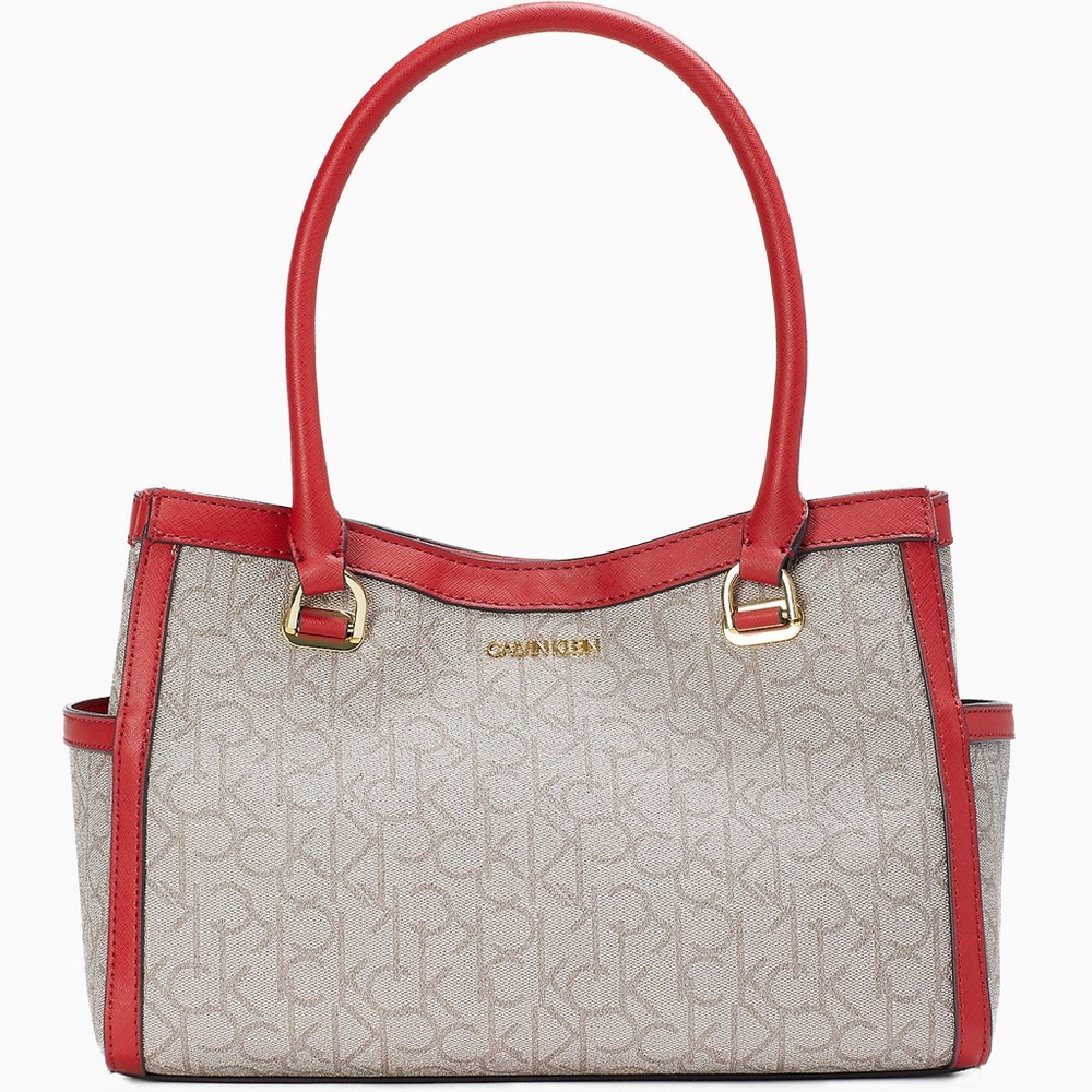 Calvin Klein Mercy monogram logo satchel